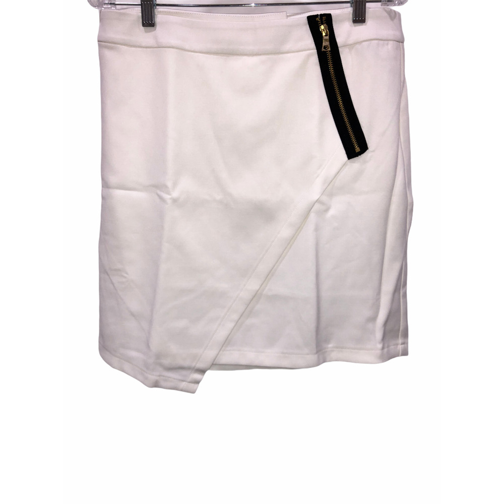 Styled by Joe Zee Women's Envelope Skirt with Zipper Detail Eggshell Size 12